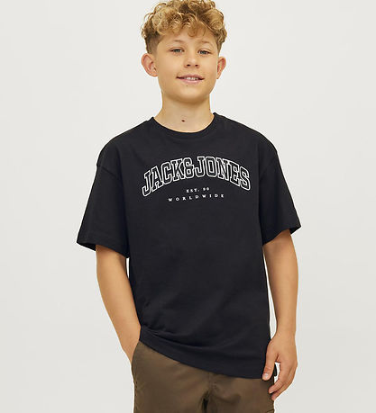 Jack & Jones Stuttermabolur - JjeCaleb - Black