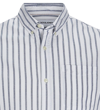 Jack & Jones Skyrta - JjeOxford - Ensign Blue/Stripes