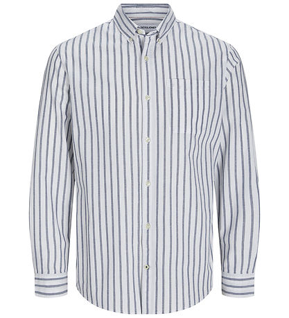 Jack & Jones Skyrta - JjeOxford - Ensign Blue/Stripes