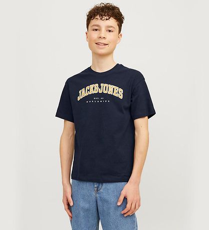 Jack & Jones Stuttermabolur - JjeCaleb - Dökkblátt Blazer