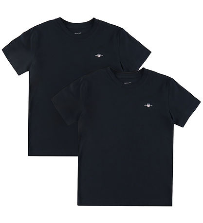 GANT T-Shirt - 2er-Pack - Schwarz