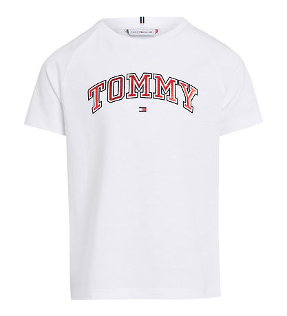 Tommy Hilfiger Stuttermabolur - Varsity Þynna - Hvítt