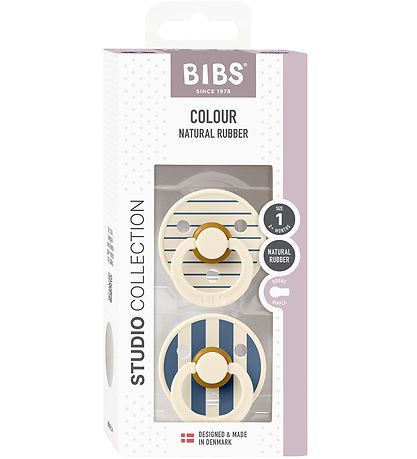 BIBS Colour Schnuller - 2er-Pack - Gr. 1 - Rund - Ivory/Steel Bl