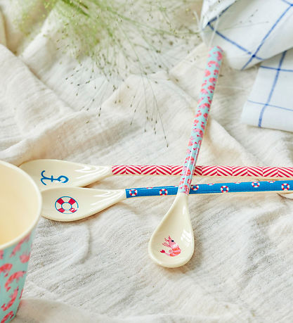 Rice Spoon - Melamine - Latte - Red/Anchor