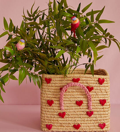 Rice Geymslukarfa - Raffia - 30x30x25 cm - Náttúrulegt M. Hjörtu