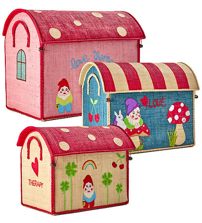 Rice Storage Baskets - Raffia - 3 pcs - 52/45/37 cm - Love The