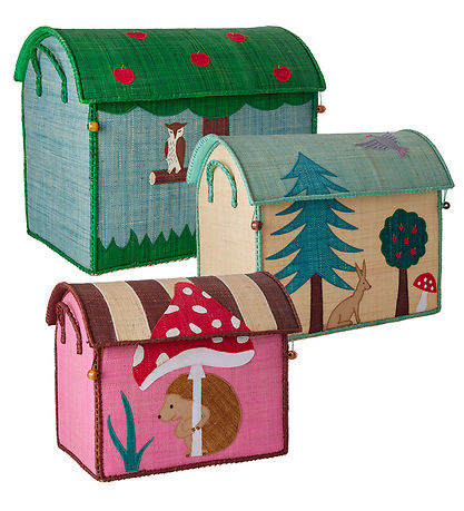Rice Storage Baskets - Raffia - 3 pcs - Happy Forest