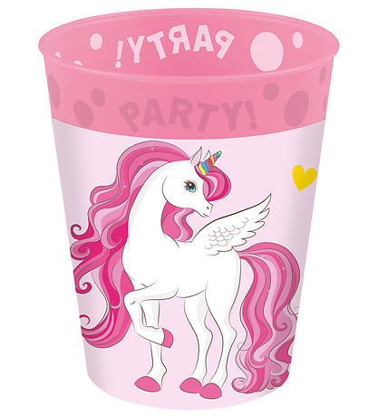 Decorata Party Plastic cups - 4-Pack - 250 mL - Unicorn Rainbow