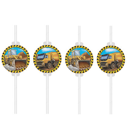 Decorata Party Straws - 4-Pack - Construction