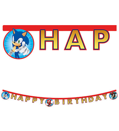 Decorata Party Happy Afmæli Banner - Sonic Speed