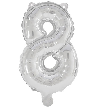 Decorata Party Þynnublöðru - 85 cm - No 8 - Silfur