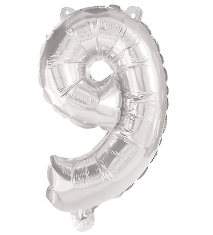 Decorata Party Þynnublöðru - 85 cm - No 9 - Silfur