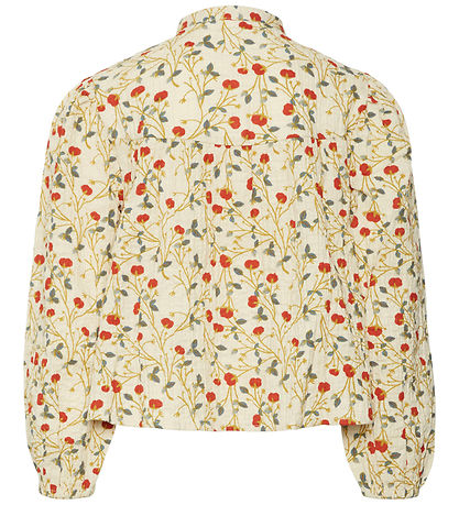 Vero Moda Girl Bluse - VmBia - Oyster Grau/Tomate