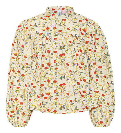 Vero Moda Girl Bluse - VmBia - Oyster Grau/Tomate