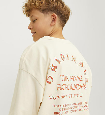 Jack & Jones Stuttermabolur - JorBrooklyn - Smjörkrem