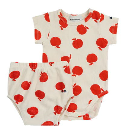 Bobo Choses Set - Bodysuit k/æ/Boomers - Offwhite