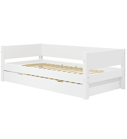 Flexa Enkelsäng m. Utdragsfunktion - 210x101x66,5 cm - Vit