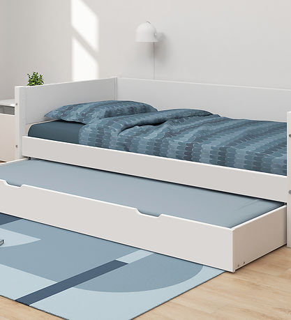 Flexa Enkelsäng m. Utdragsfunktion - 210x101x66,5 cm - Vit