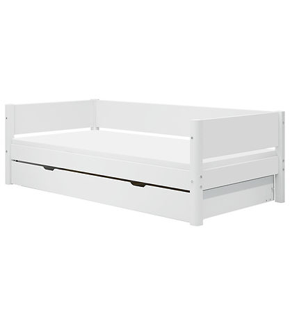 Flexa Enkelsäng m. Utdragsfunktion - 210x101x66,5 cm - Vit