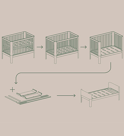 Flexa Conversion kit for Junior Bed - Nova - Cream