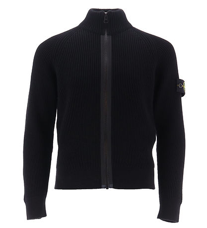 Stone Island Cardigan - Wolle - Schwarz