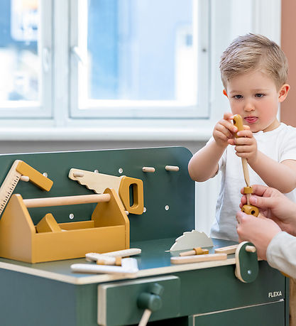 Flexa Toolbox - Wood - Play - 4 Parts - Mustard/Birch Plywoo