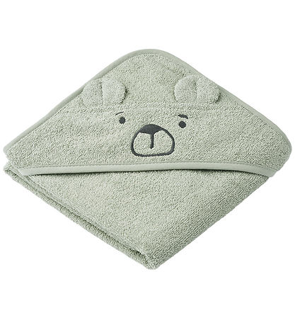 Liewood Towel w. Hood Alberte Bear Dove Blue KW IE