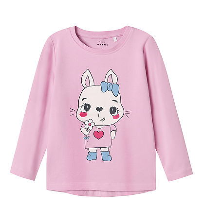 Name It Blouse - NmfVix - Pastel Lavender/Cute Bunny With Flo