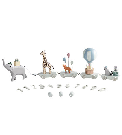 Sebra Birthday Train - Wood - 55 cm - World Of Sebra