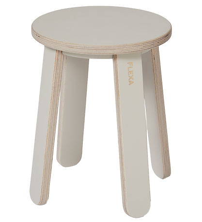 Flexa Stool For Drawing Table - Play - 31x32 cm - Warm Grey/Birc