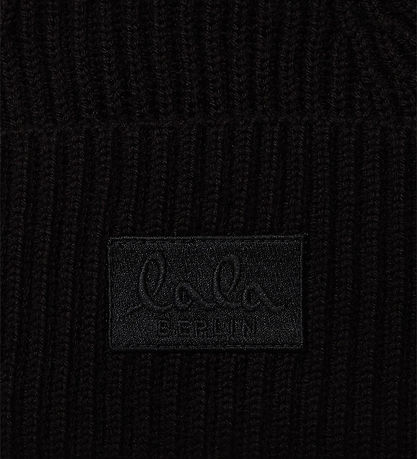 Lala Berlin Beanie - Wool/Acrylic - Lines - Black