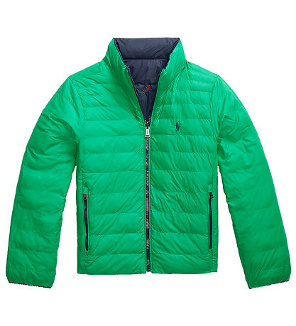 Polo Ralph Lauren Steppjacke - Umkehrbar - Grün/Navy m. Logos