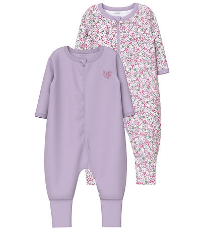 Name It Schlafanzug - Noos - NbfNightsuit - 2er-Pack - Pastel Fl