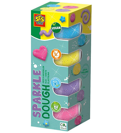 SES Creative Leklera - 4x90gr - Silkesmjuk Glitter