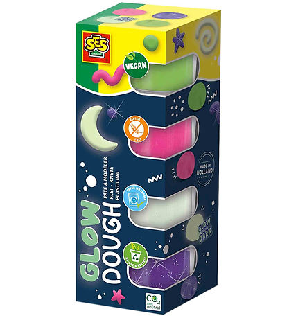 SES Creative Leklera - 4x90g - Silkesmjuk Självlysande