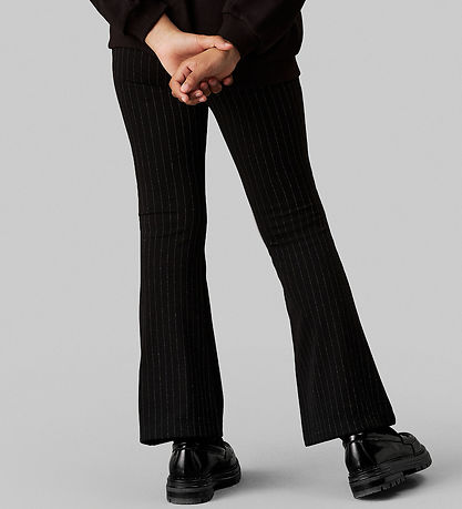 Calvin Klein Byxor - Pinstripe Flare - Ck Black