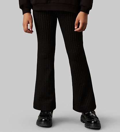 Calvin Klein Byxor - Pinstripe Flare - Ck Black