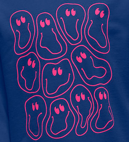 Kids Only Sweatshirt - KogLissie - Sodalite Blue/Heads/Fuchsia P