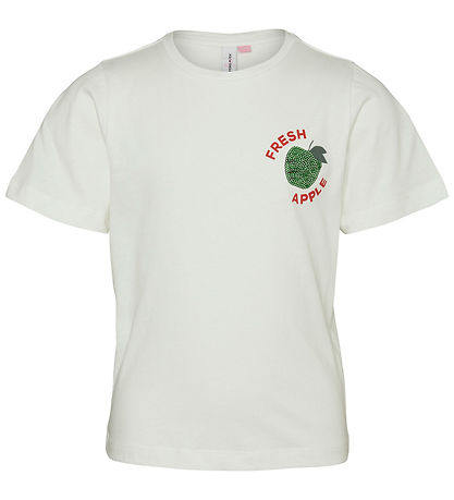 Vero Moda Girl T-shirt - VmEllie - Snow White/W. Conditioner Gre