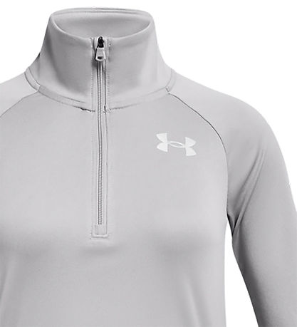 Under Armour Bluse m. Reißverschluss - Tech Grafik - Pechgrau