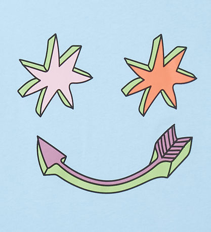 Stella McCartney Kids Stuttermabolur - Ljósblátt M. Stjörnur