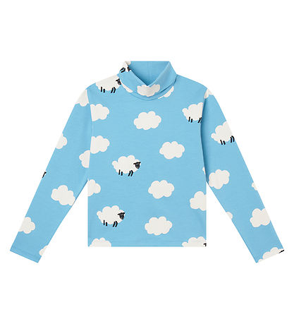 Stella McCartney Kids Bluse m. Rollkragenpullover - Hellblau/Wei