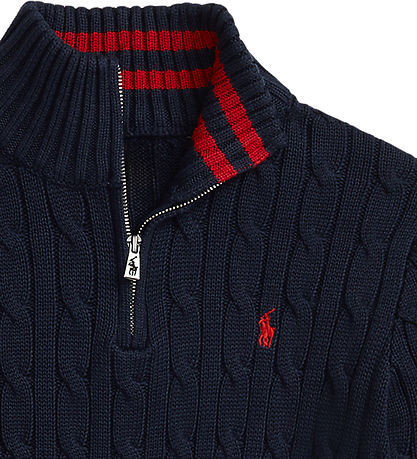 Polo Ralph Lauren Blouse w. Zipper - Knitted - Navy