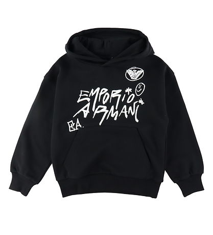 EA7 Kapuzenpullover - Schwarz m. Weiß