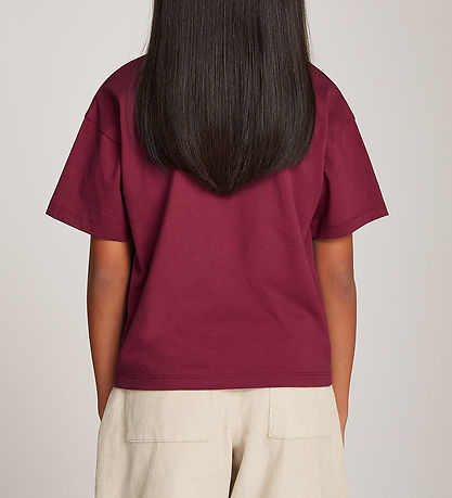 Calvin Klein T-shirt - Ck Logo Boxy - Rich Cherry