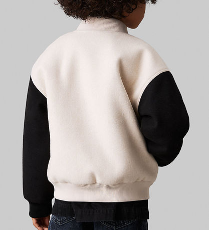 Calvin Klein Jacke - Heather Varsity - Haferflocken Heather/Schw