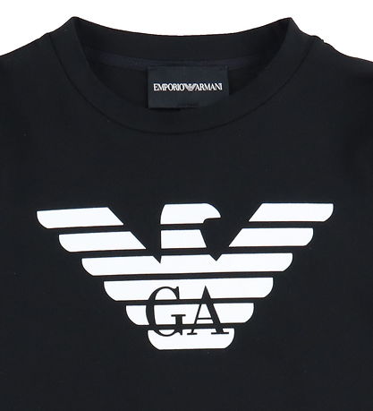 Emporio Armani Bluse - Schwarz/Weiß m. Logo