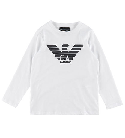 Emporio Armani Bluse - Weiß/Navy m. Logo