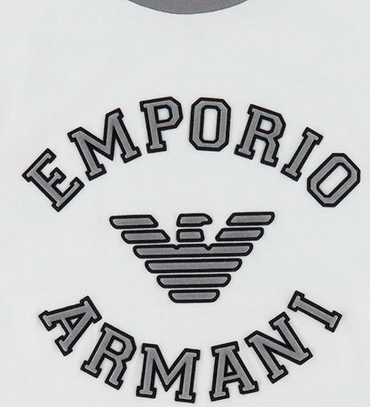 Emporio Armani Stuttermabolur - Hvítt/grátt