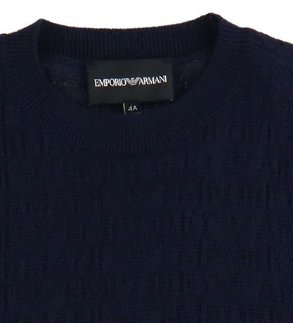 Emporio Armani Bluse - Acryl/Wolle - Navy m. Logos